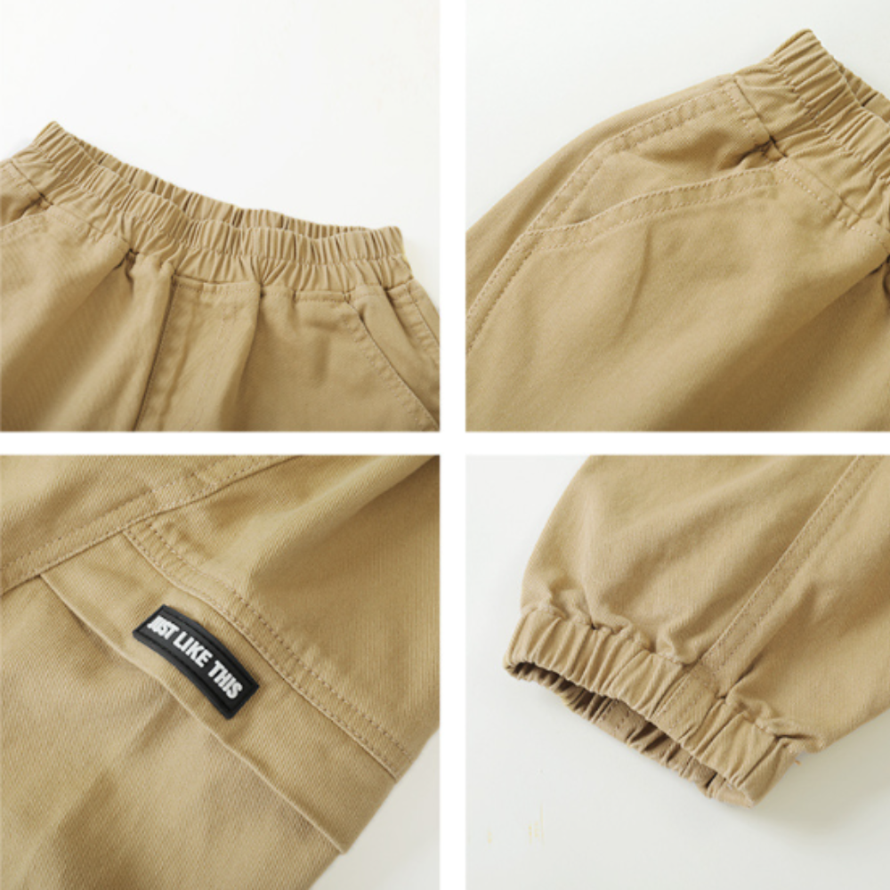 Boys Cotton Cargo Jogger Pants- Beekee