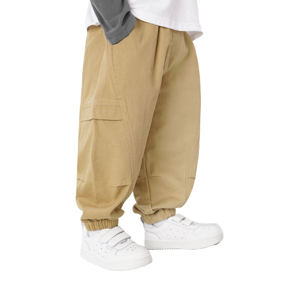 Boys Cotton Cargo Jogger Pants- Beekee