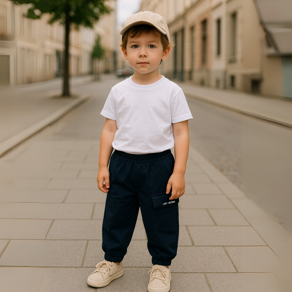 Boys Cotton Cargo Jogger Pants- Beekee