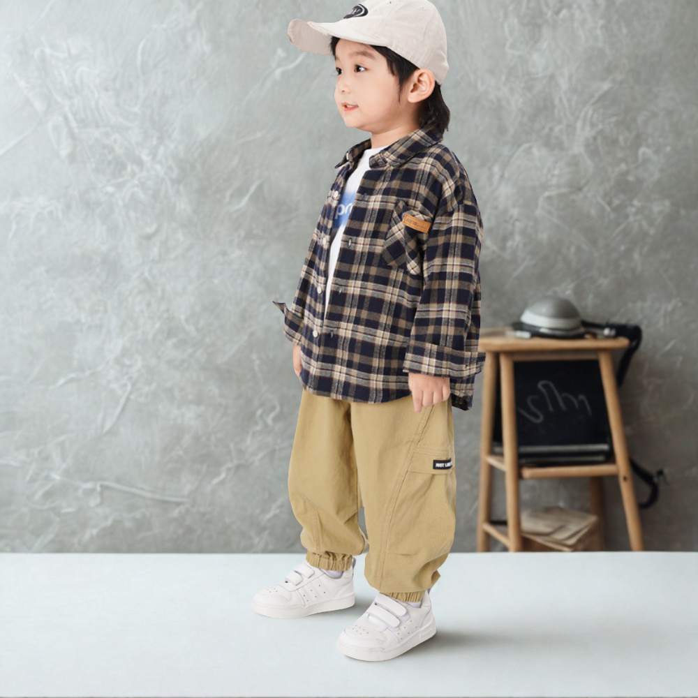 Boys Cotton Cargo Jogger Pants- Beekee