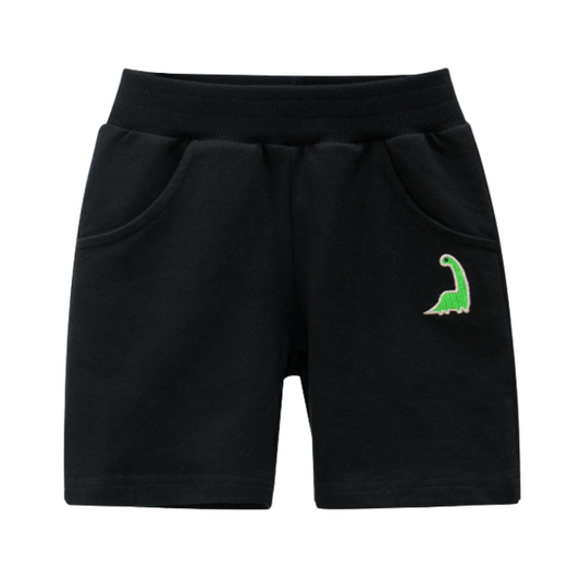 Boys Dinosaur Embroidered Cotton Shorts - Beekee