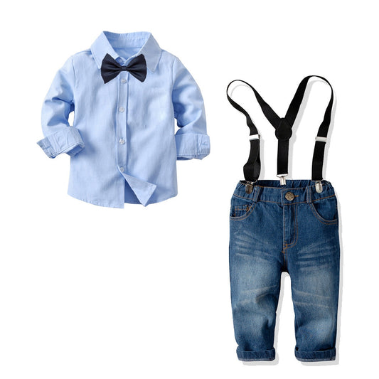 Boys' Formal Bow Tie Denim Set - Beekee