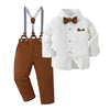 Boys Formal Bow Tie Shirt & Suspender Pants Set - Beekee