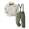 Boys Formal Bow Tie Shirt & Suspender Pants Set - Beekee