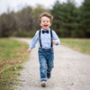 Boys Formal Bow Tie Shirt and Suspender Jeans Set
