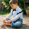 Boys Formal Bow Tie Shirt and Suspender Jeans Set