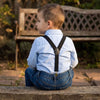 Boys Formal Bow Tie Shirt and Suspender Jeans Set