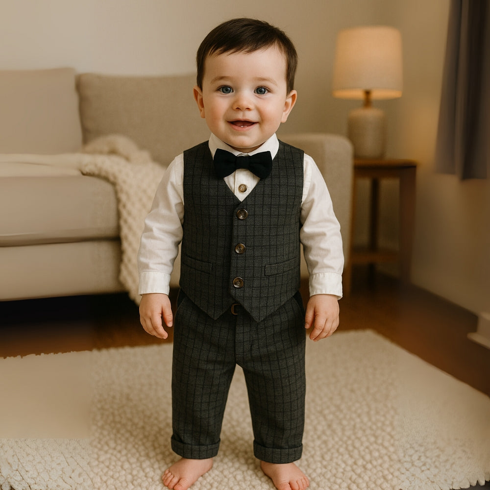 Boys Formal Outfit Bow Tie Suit Set - Beekee
