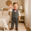 Boys Herringbone Vest and Pants Suit Set - Beekee