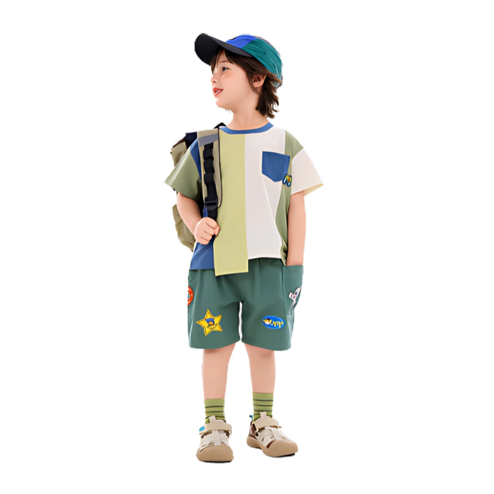 Boys Patch Detail Cargo Shorts - Beekee