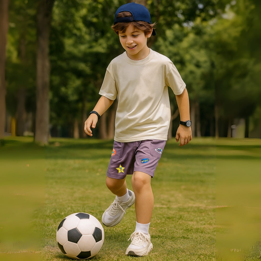 Boys Patch Detail Cargo Shorts - Beekee