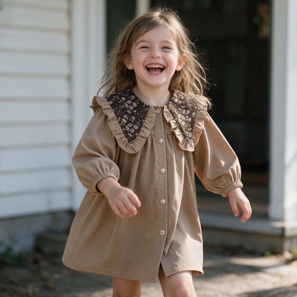 Floral Collar Baby Romper & Sister Dress