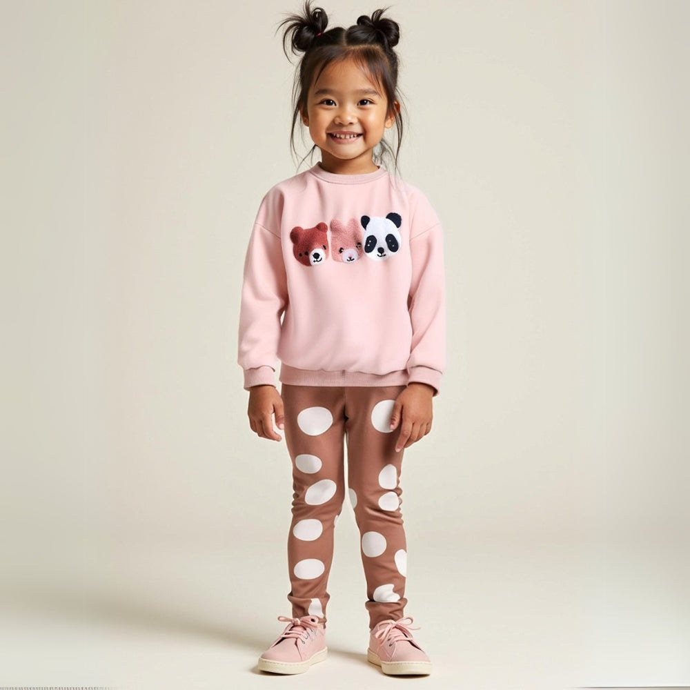 Cartoon Appliqué Sweatshirt and Leggings Set - Beekee
