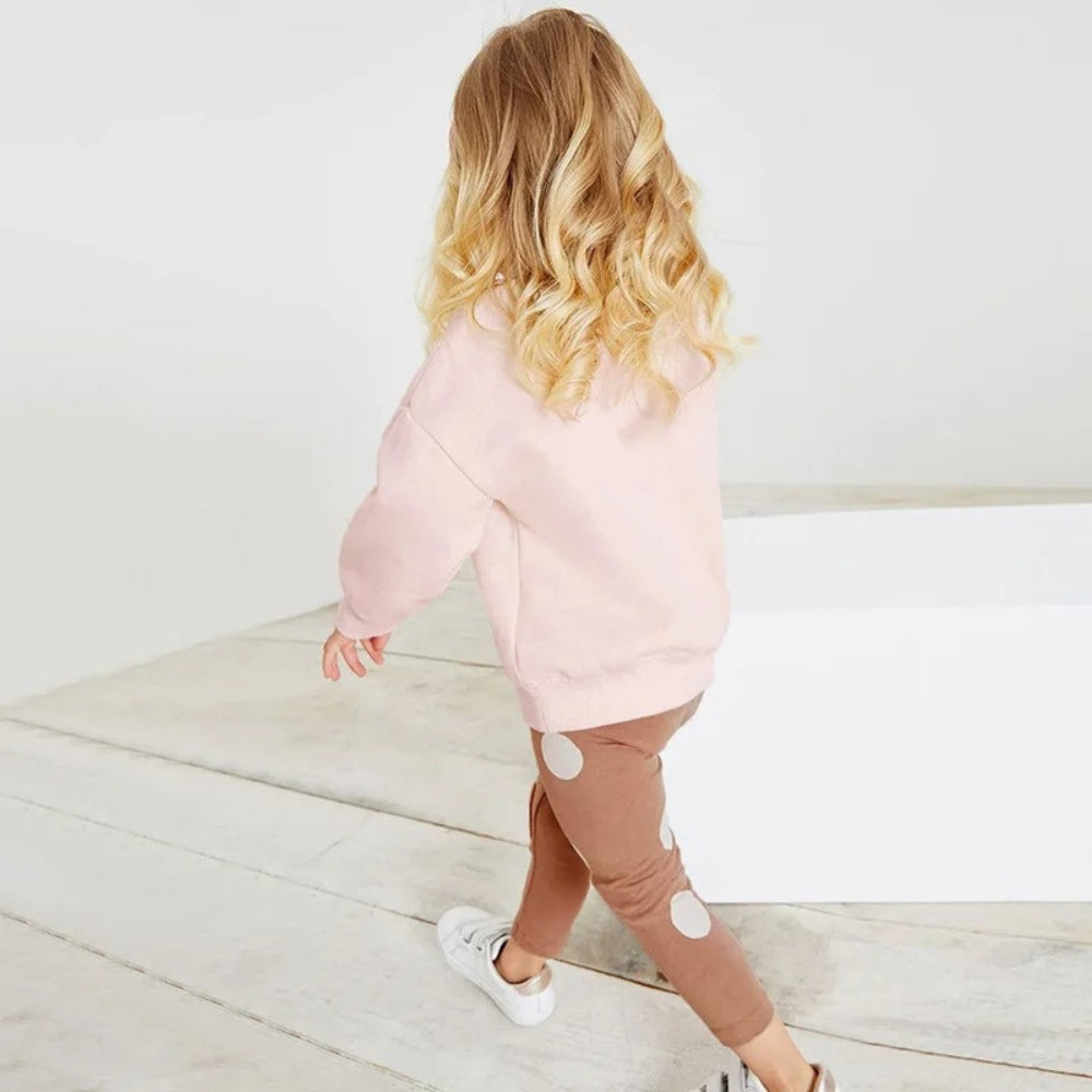 Cartoon Appliqué Sweatshirt and Leggings Set - Beekee