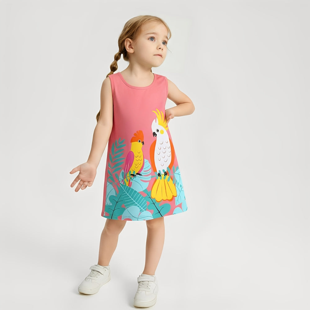 Charming Cockatoo Garden Girls Summer Dress - Beekee