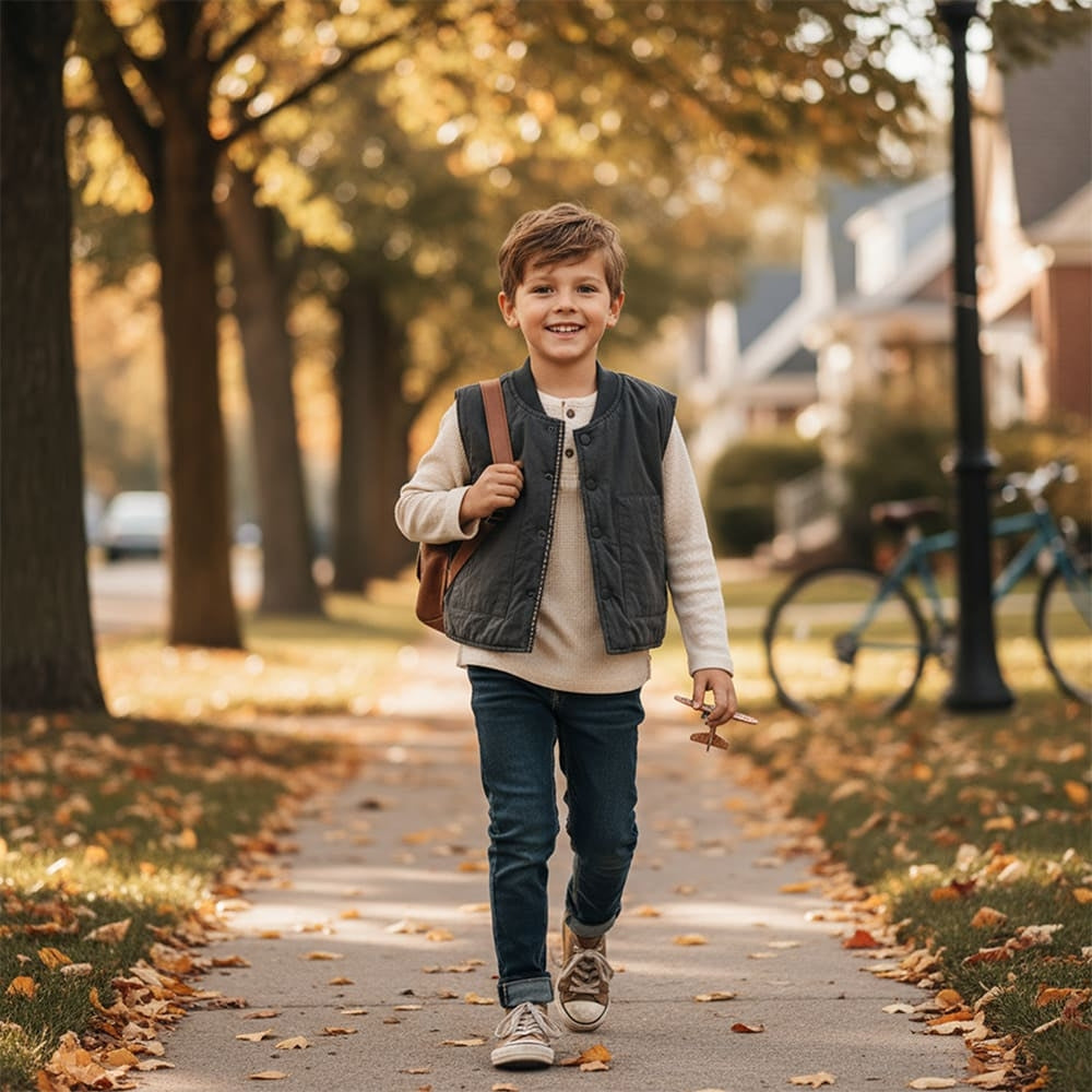 Charming Gingham Reversible Padded Vest - Beekee