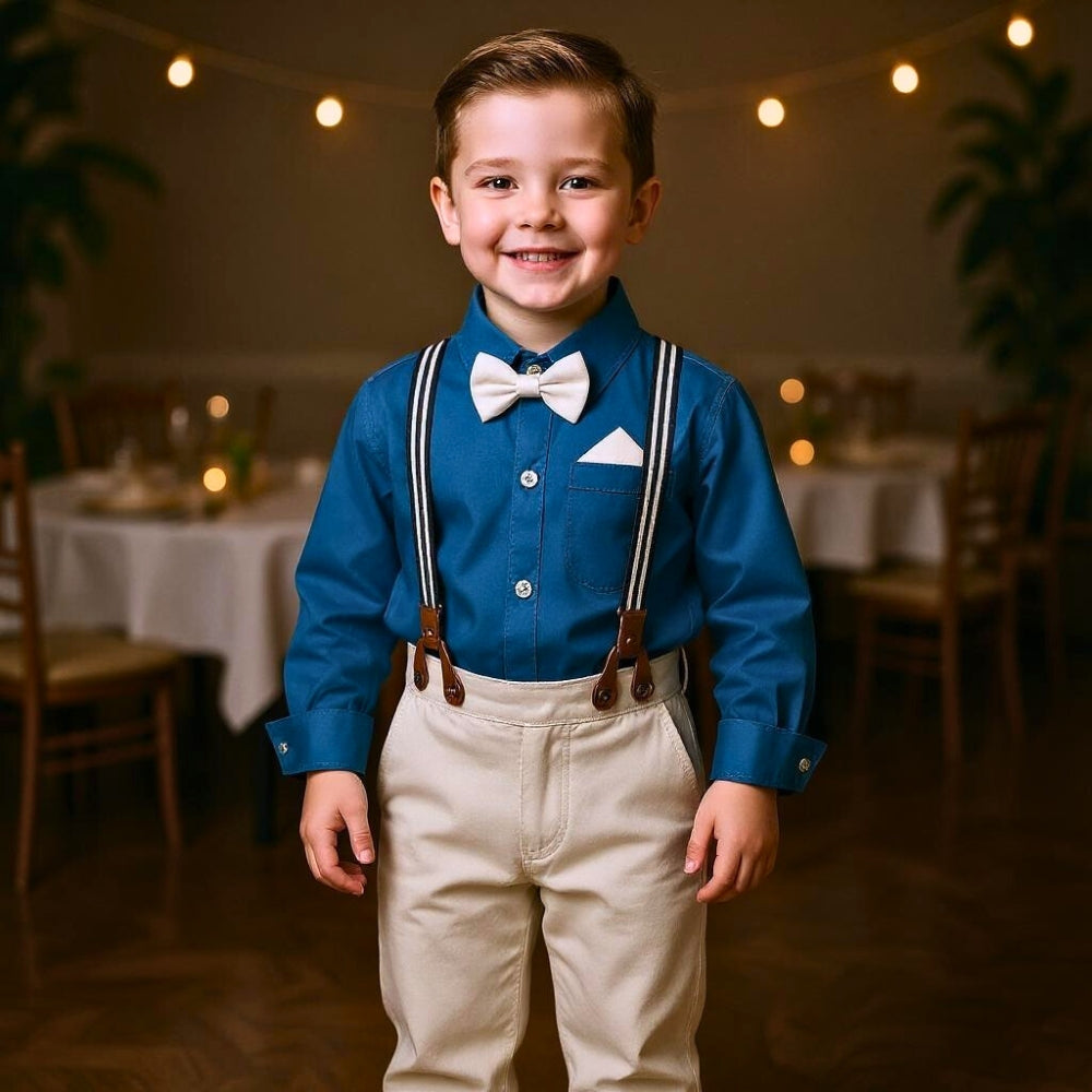 Charming Little Gentleman Bow Tie and Suspenders Set - Beekee