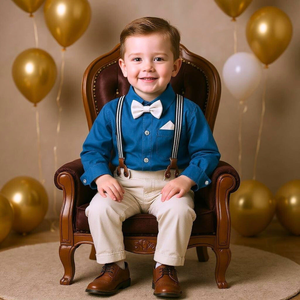 Charming Little Gentleman Bow Tie and Suspenders Set - Beekee