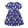 Cheerful Purple Pigeon Print Girls Dress With Pocket - Beekee