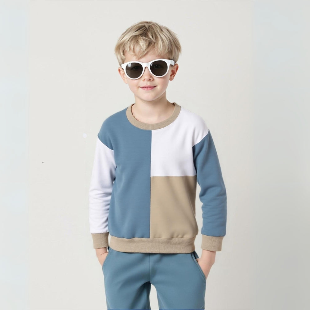 Color Block Boys Fall Matching Sweat Set - Beekee