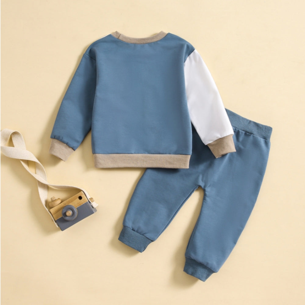Color Block Boys Fall Matching Sweat Set - Beekee