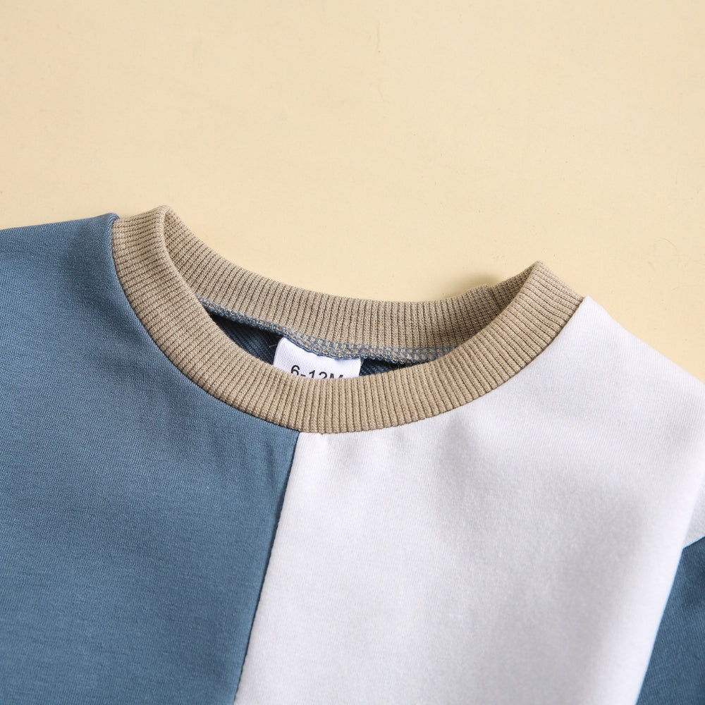 Color Block Boys Fall Matching Sweat Set - Beekee