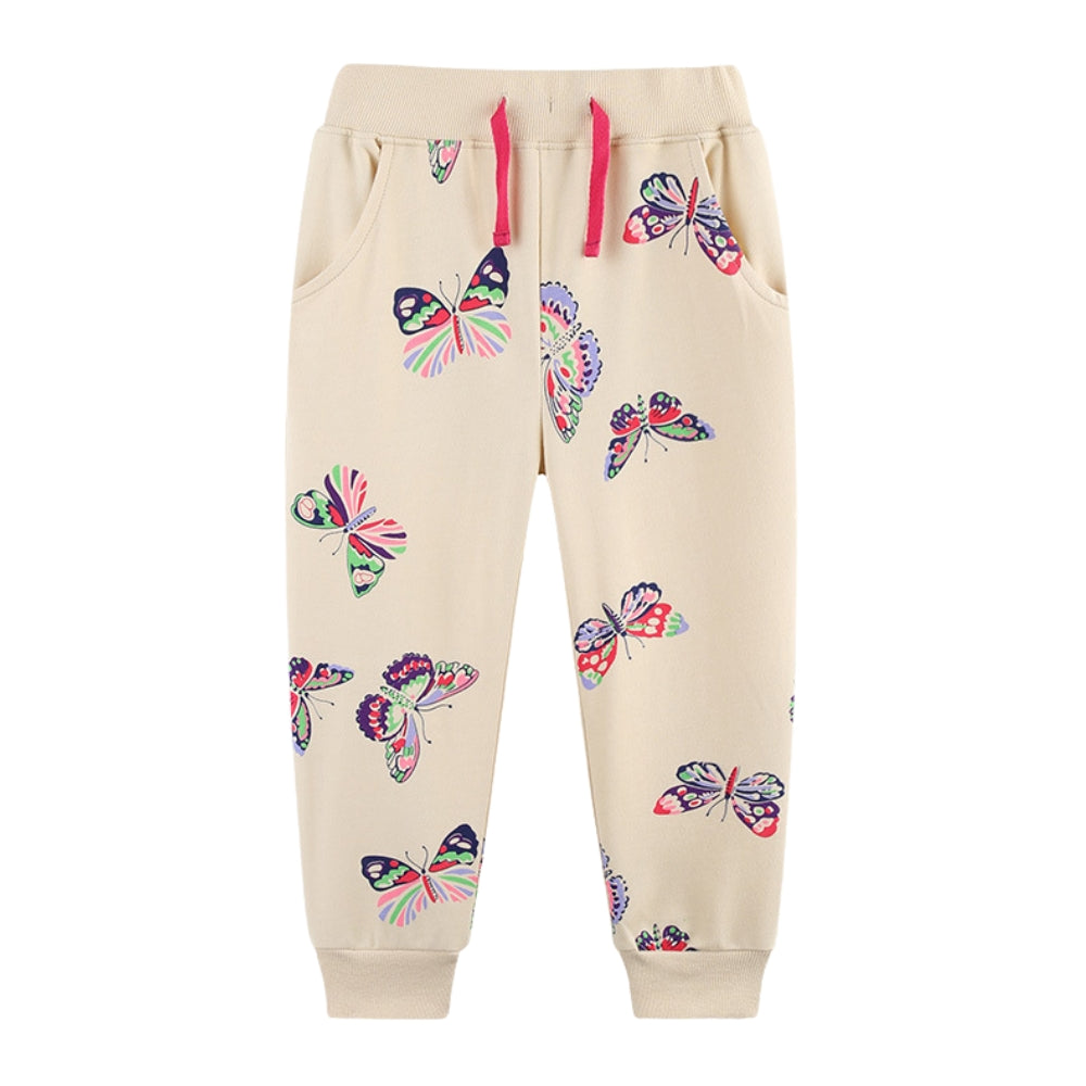Colorful Butterfly Print Jogger Pants - Beekee
