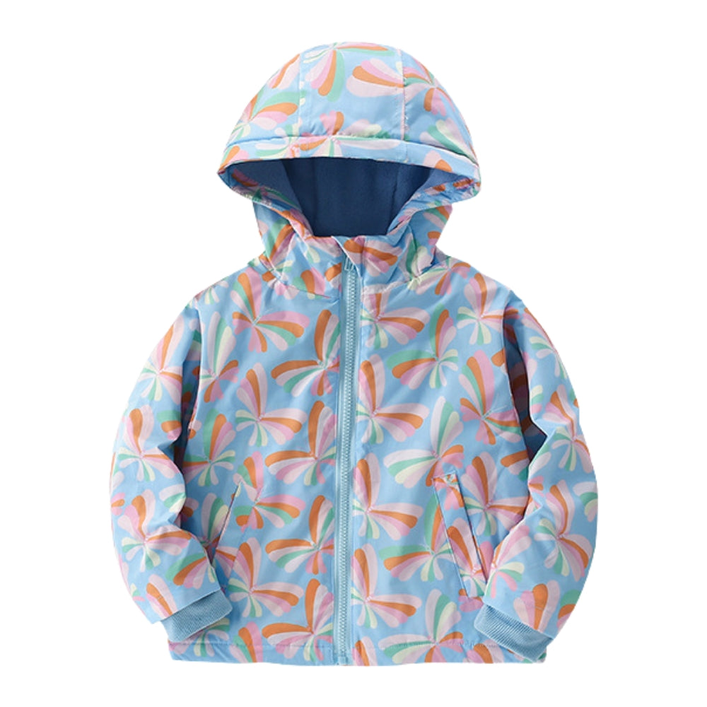 Colorful Butterfly Girls Hooded Jacket - Beekee