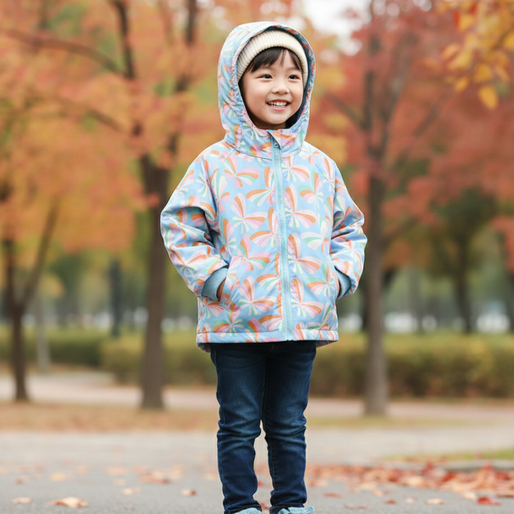 Colorful Butterfly Girls Hooded Jacket - Beekee