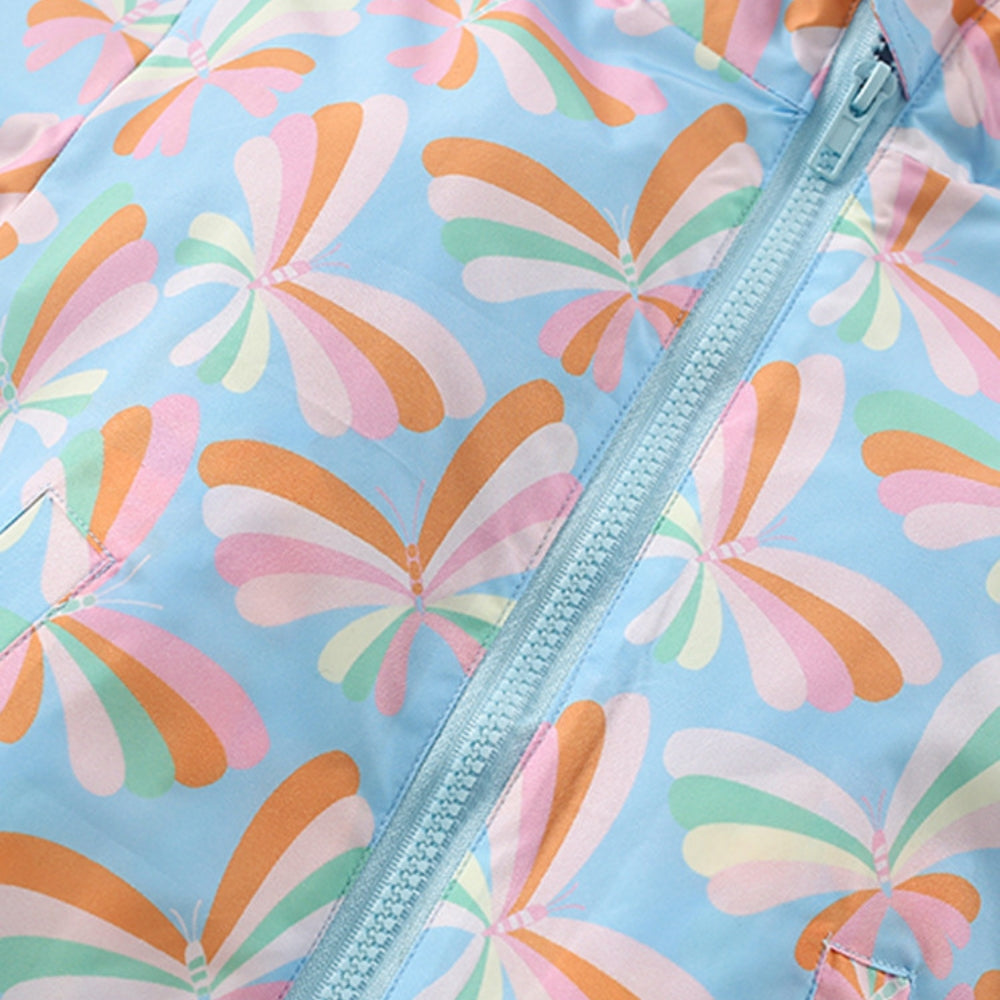 Colorful Butterfly Girls Hooded Jacket - Beekee