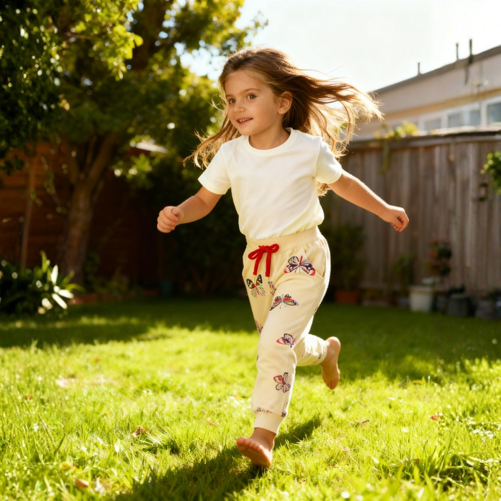 Colorful Butterfly Print Jogger Pants - Beekee