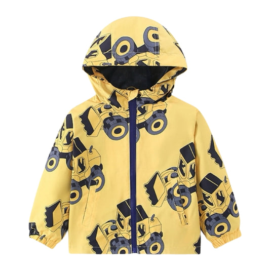 Construction Truck Print Puffer Jacket - Beekee