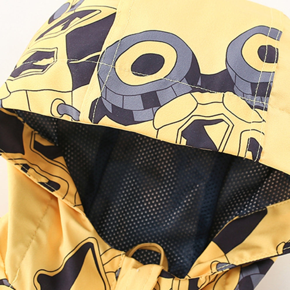 Construction Truck Print Puffer Jacket - Beekee