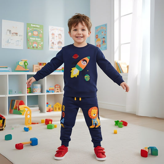 Cool Space & Safari Adventure Boys Jogger Set - Beekee