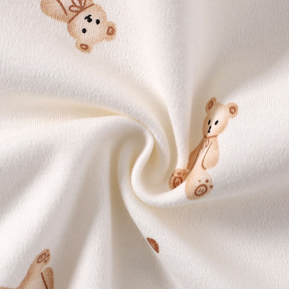 Cotton Snap-Up Baby Romper with Animal Print - Beekee