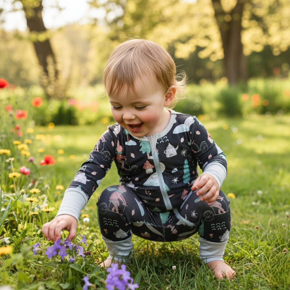 Cozy Baby Romper With Playful Print & Easy Zipper - Beekee