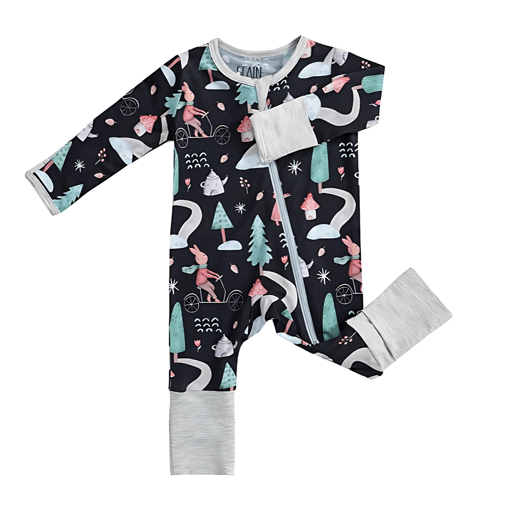 Cozy Baby Romper With Playful Print & Easy Zipper - Beekee
