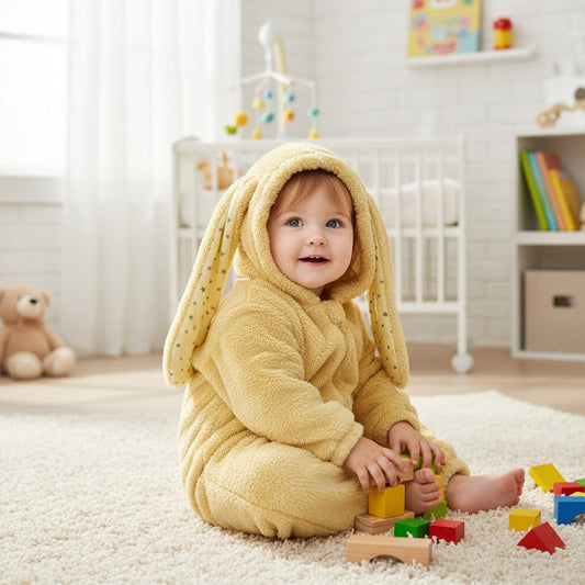 Cozy Bunny Ear Baby Romper - Beekee