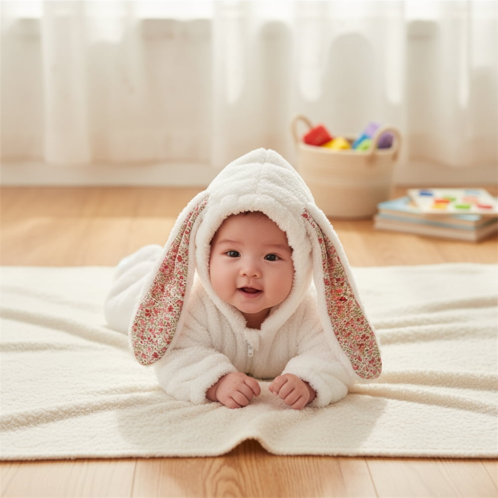 Cozy Bunny Ear Baby Romper - Beekee