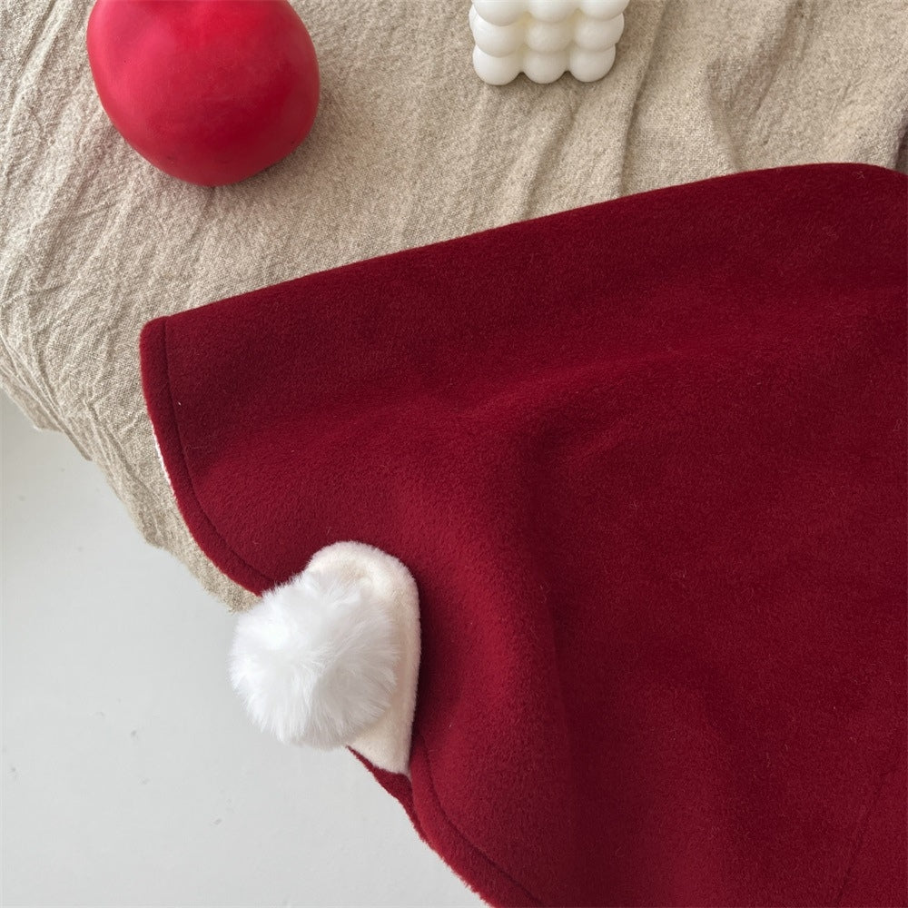 Cozy Christmas Velvet Baby Cape - Beekee