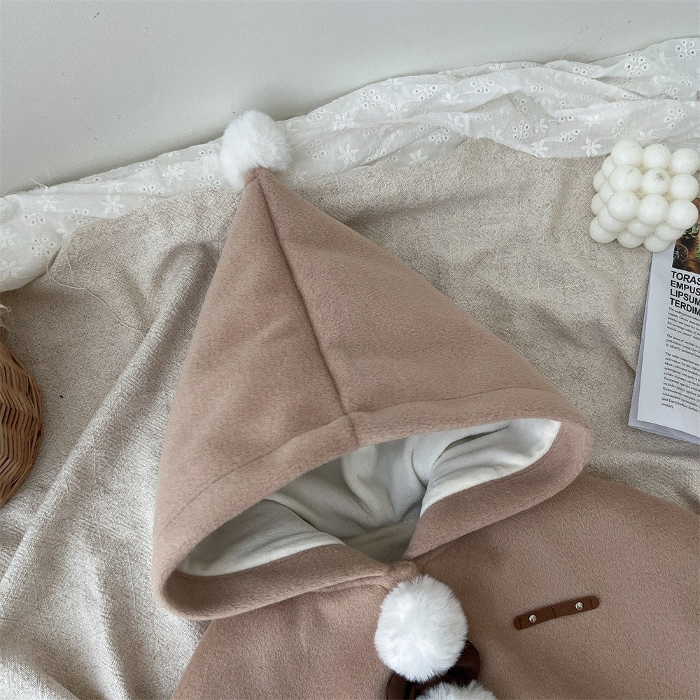 Cozy Christmas Velvet Baby Cape - Beekee