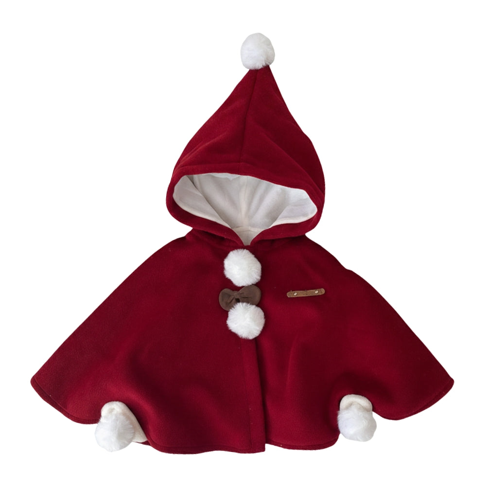 Cozy Christmas Velvet Baby Cape - Beekee