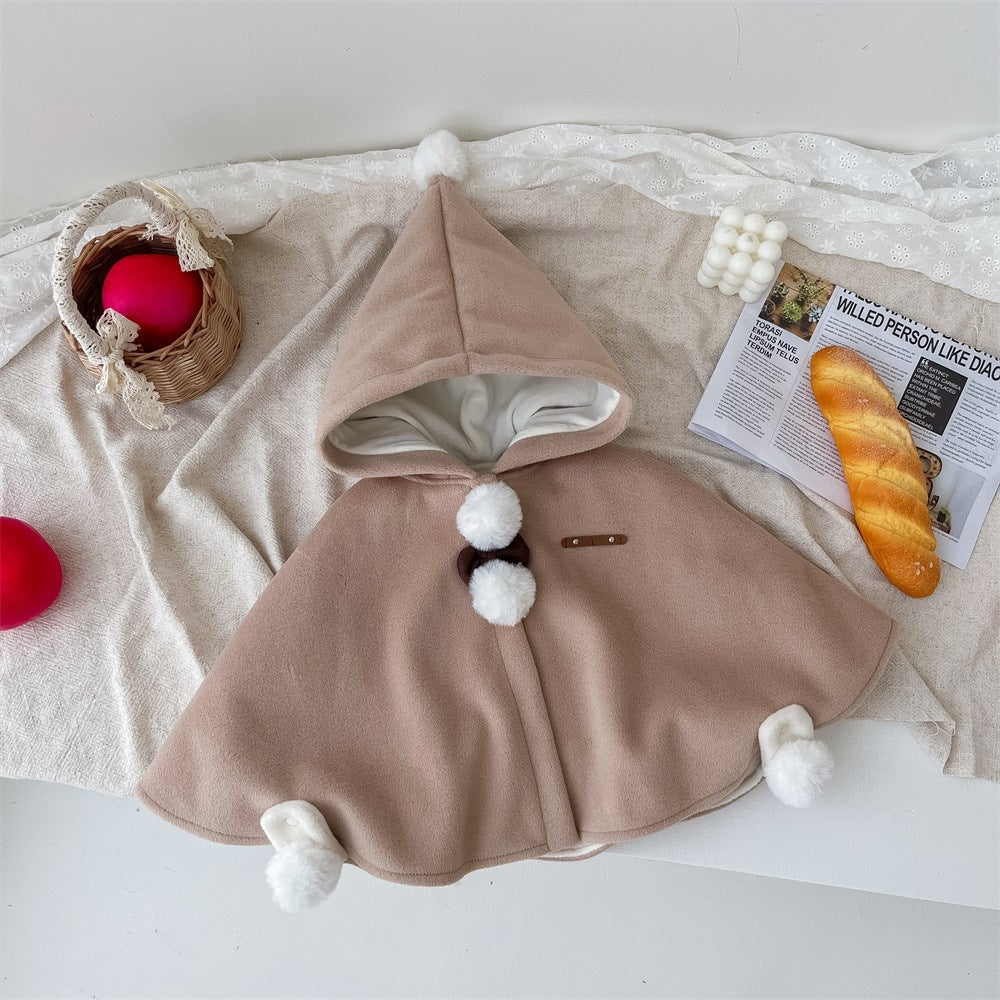 Cozy Christmas Velvet Baby Cape - Beekee