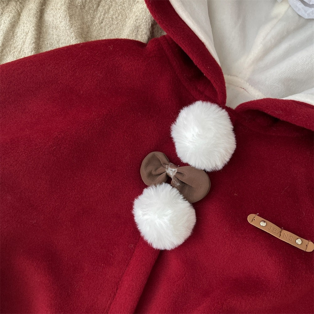 Cozy Christmas Velvet Baby Cape - Beekee