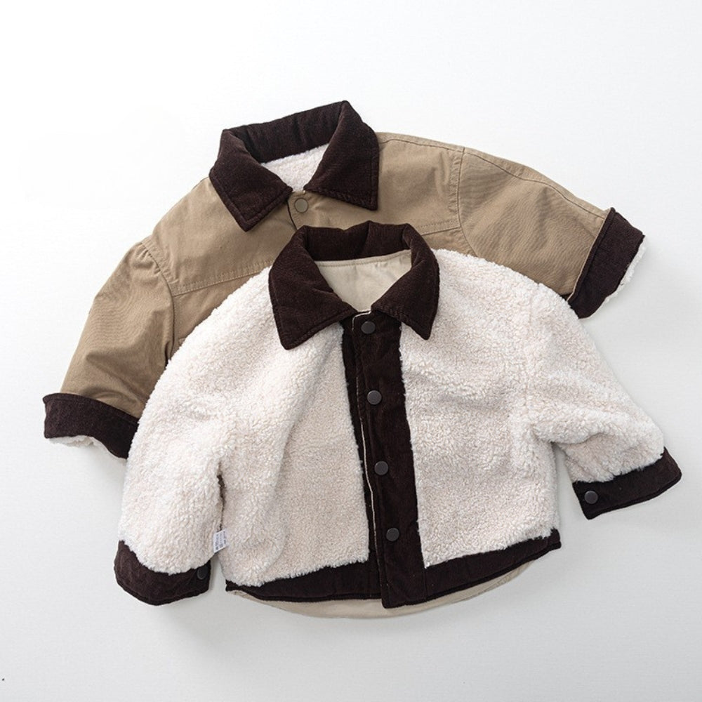 Cozy Corduroy Sherpa-Lined Kids Jacket - Beekee