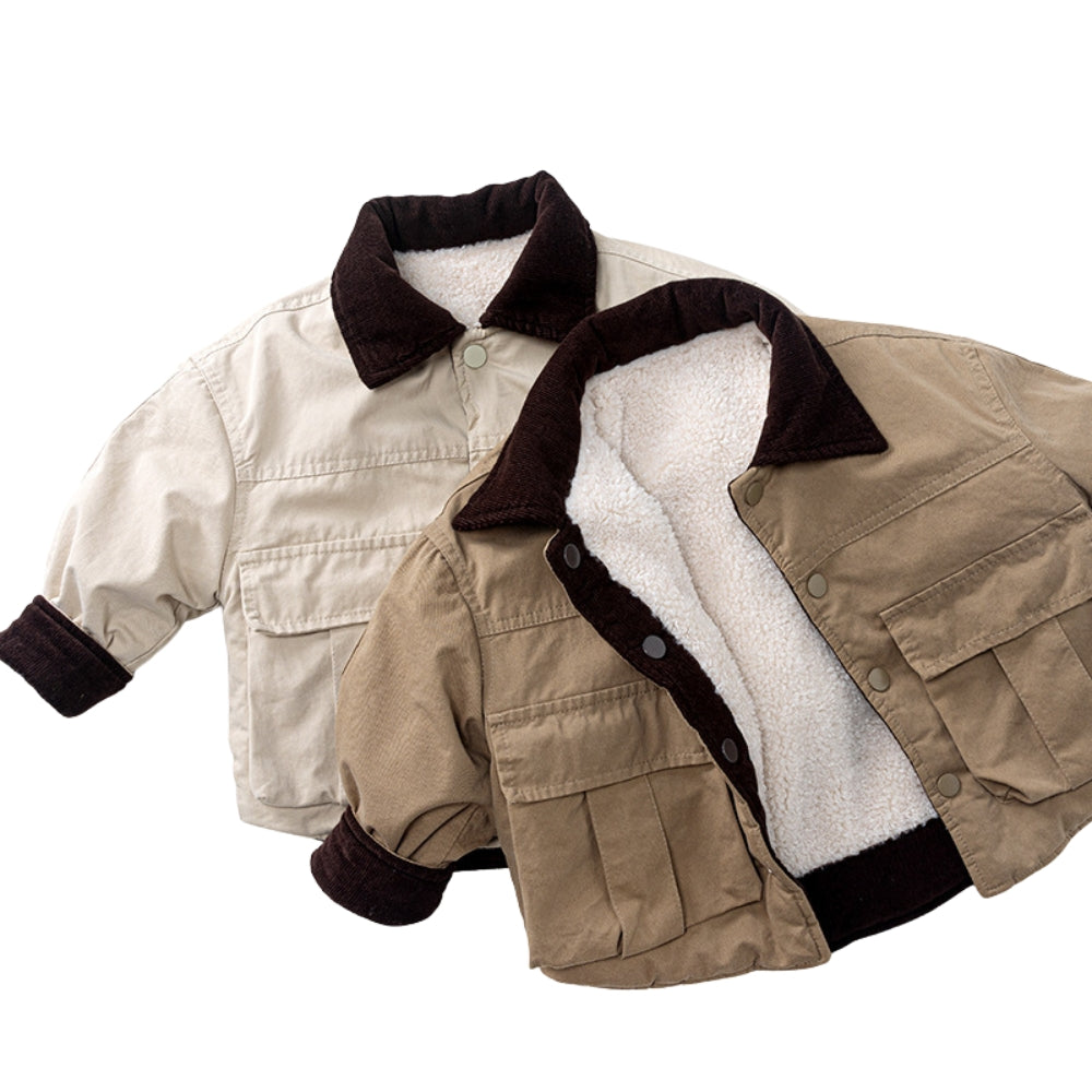 Cozy Corduroy Sherpa-Lined Kids Jacket - Beekee