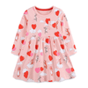 Cozy Pink Heart & Animal Balloon Girls Long Sleeve Dress - Beekee