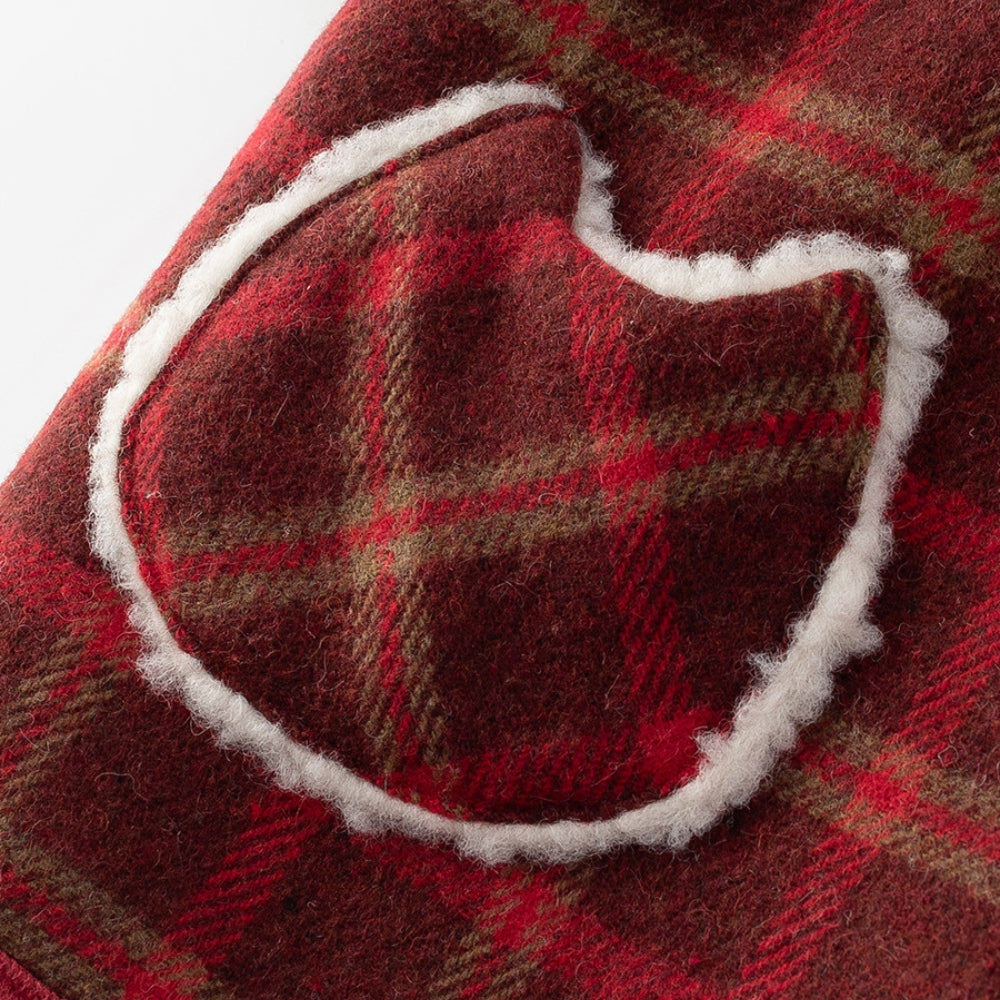 Cozy Red Plaid Baby Coat - Beekee