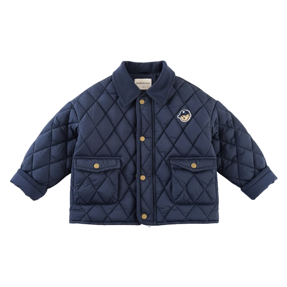 Cozy Teddy Patch Quilted Kids Jacket - Beekee