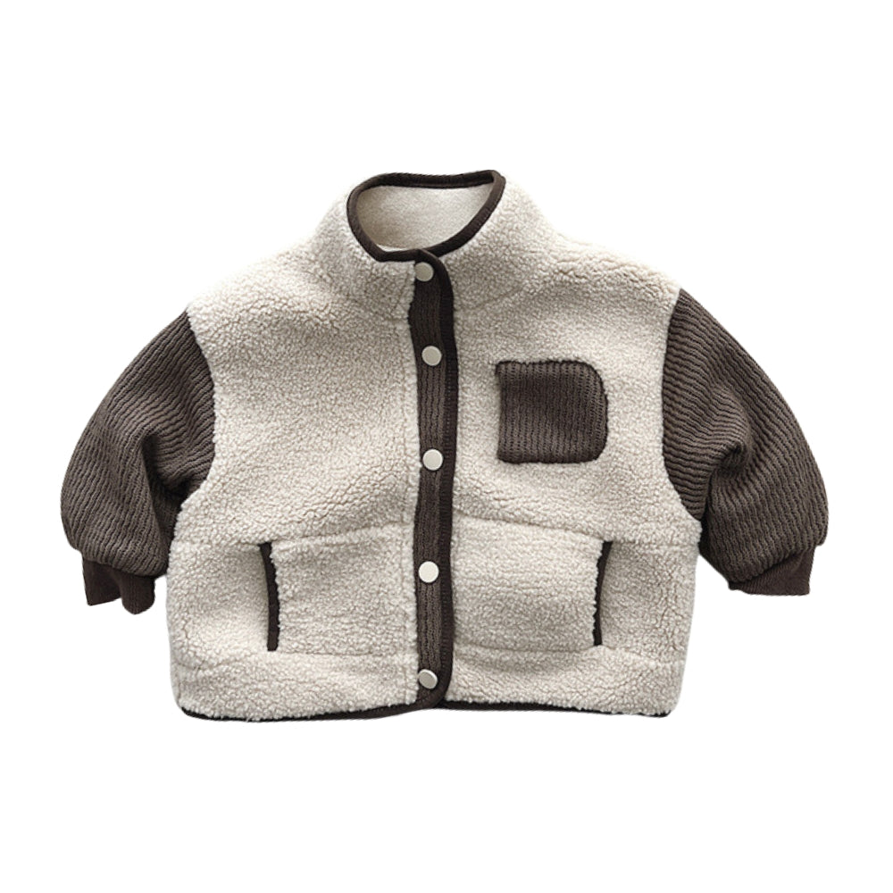 Cozy Two-Tone Sherpa Kids Jacket - Beekee